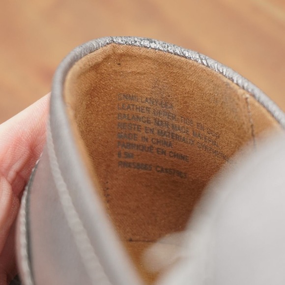 Caslon Womens Millany Loafers Lug Sole Chunky Silver Leather Slip On 6.5 M - Picture 7 of 9